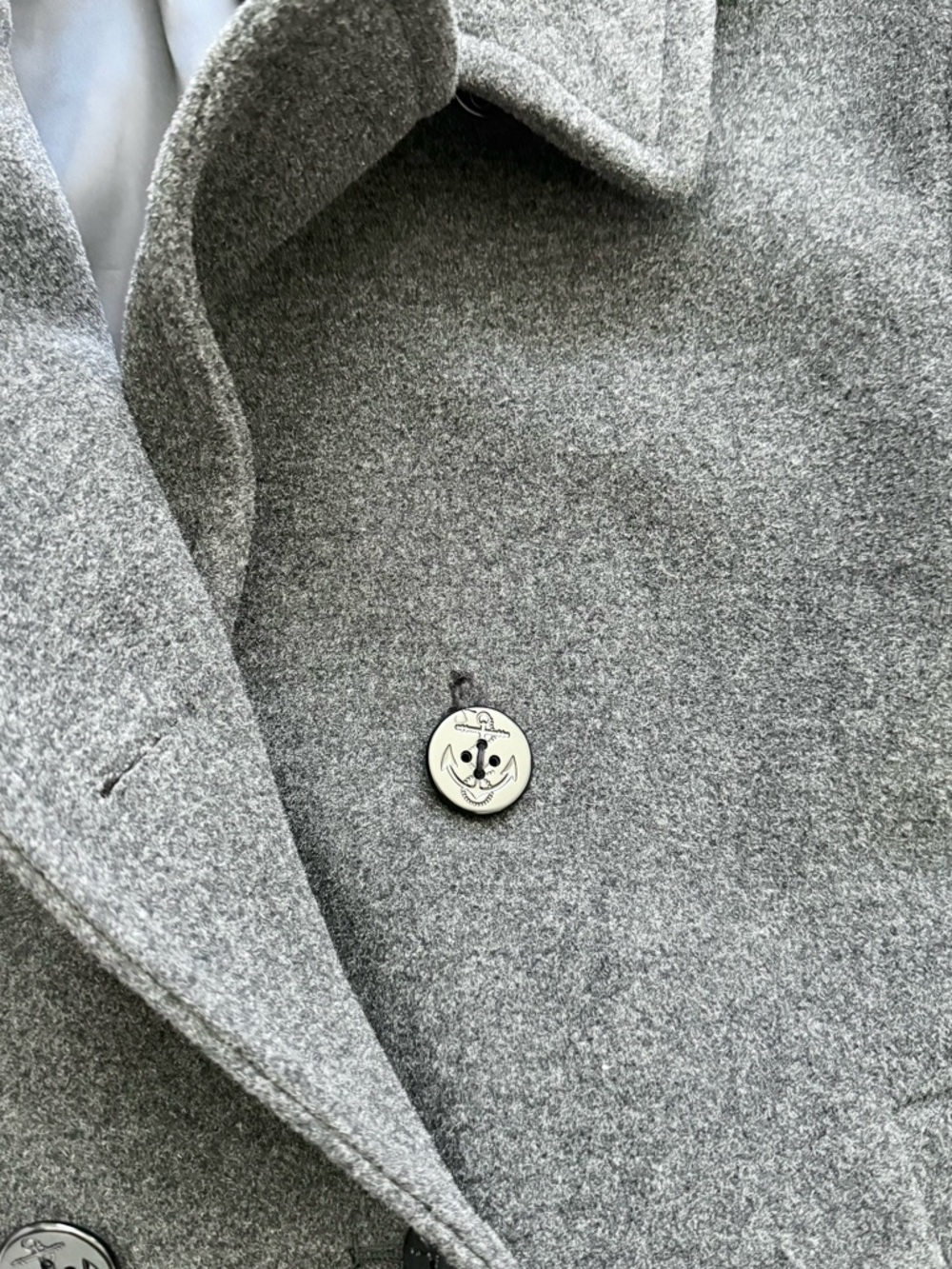 Lands' End Gray Double Breasted Wool Peacoat Size M - Picture 10 of 11